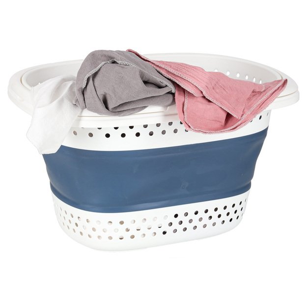 Skalbinių krep&scaron;ys sulankstomas silikoninis didelis krep&scaron;ys 32L