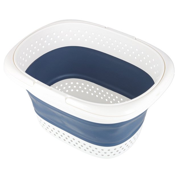 Skalbinių krep&scaron;ys sulankstomas silikoninis didelis krep&scaron;ys 32L