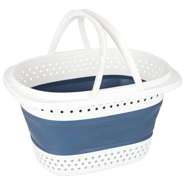 Skalbinių krep&scaron;ys sulankstomas silikoninis didelis krep&scaron;ys 32L