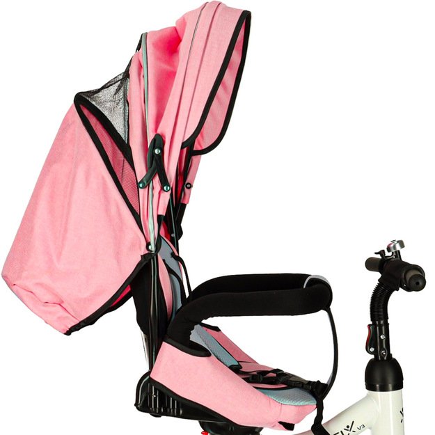 Trike Fix V3 triratis 3in1 vežimėlis dviratis 360 pasukamas laisvas ratas rožinis