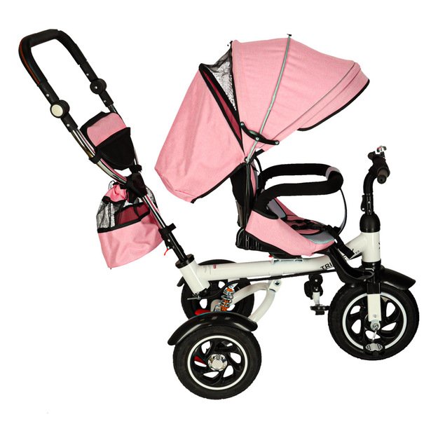 Trike Fix V3 triratis 3in1 vežimėlis dviratis 360 pasukamas laisvas ratas rožinis