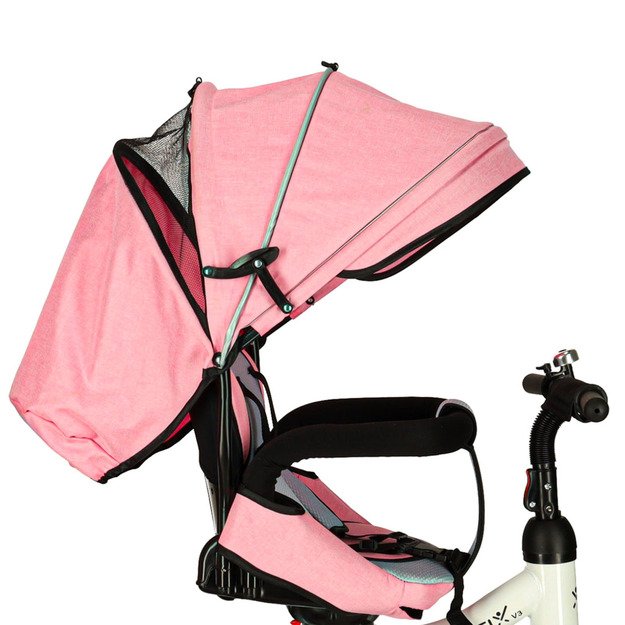 Trike Fix V3 triratis 3in1 vežimėlis dviratis 360 pasukamas laisvas ratas rožinis