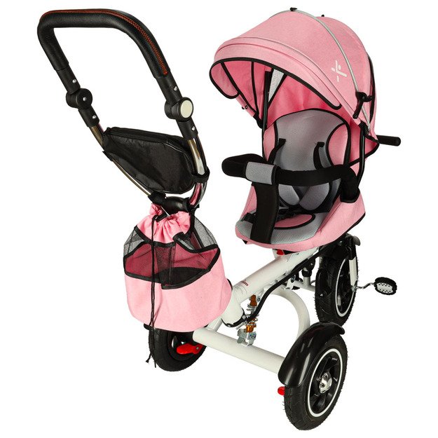 Trike Fix V3 triratis 3in1 vežimėlis dviratis 360 pasukamas laisvas ratas rožinis