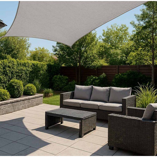 LUARO vandeniui atsparus sodo terasos skėtis nuo saulės 4x3 m stačiakampio formos pilkos spalvos