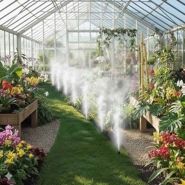 LUARO sodo laistymo sistema su vandens užuolaida ir migla 25 m