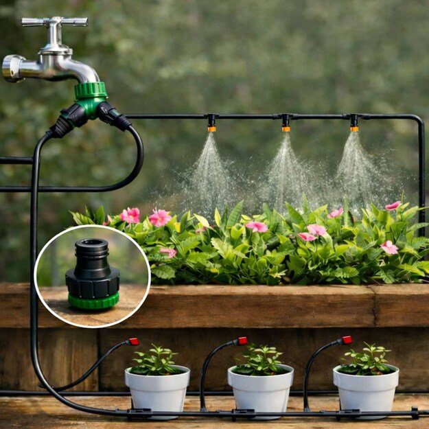 LUARO sodo laistymo sistema su vandens užuolaida ir migla 25 m