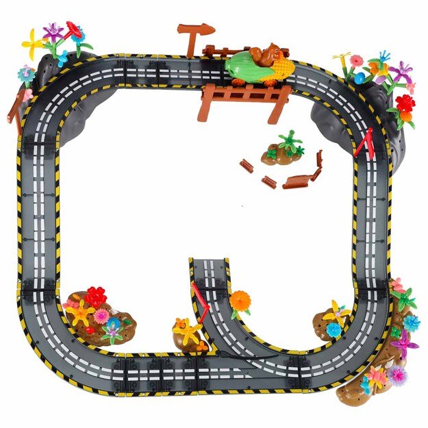 Magnetinis automobilių lenktynių takas 1 &scaron;viečianti transporto priemonė 153 elementai