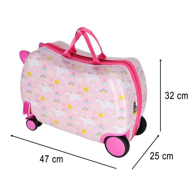 Vaiki&scaron;kas kelioninis lagaminas ant ratukų rankinis bagažas vienaragis