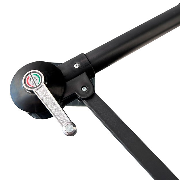 Didelis sulankstomas sodo skėtis su 290 cm ilgio prailgintuvu, juodas