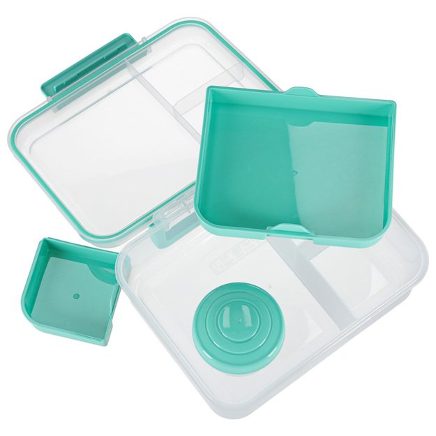 Pietų dėžutė pusryčių dėžutė su skyriais padalinta 2200ml mėtų