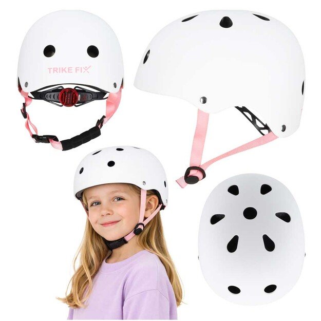 Trike Fix vaiki&scaron;kas dviratininko &scaron;almas reguliuojamas LED S 48-54cm baltas