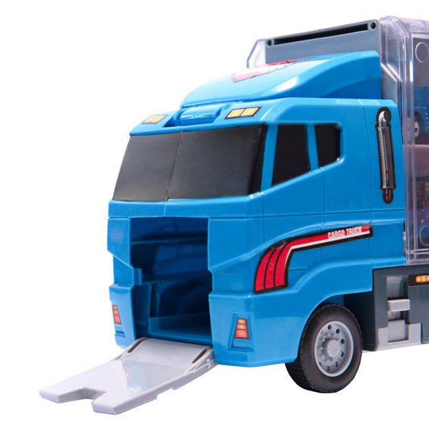 Sunkvežimis - garažas su policijos automobiliais / mašinomis