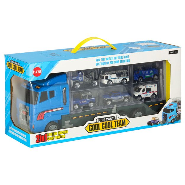 Sunkvežimis - garažas su policijos automobiliais / mašinomis