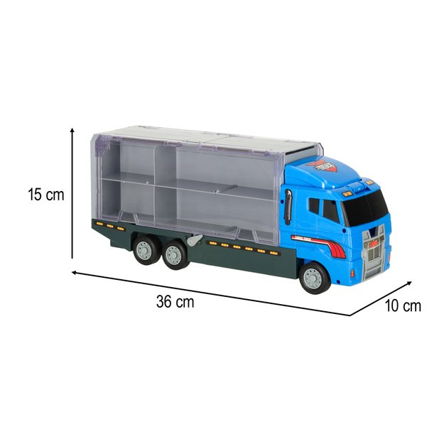 Sunkvežimis - garažas su policijos automobiliais / mašinomis
