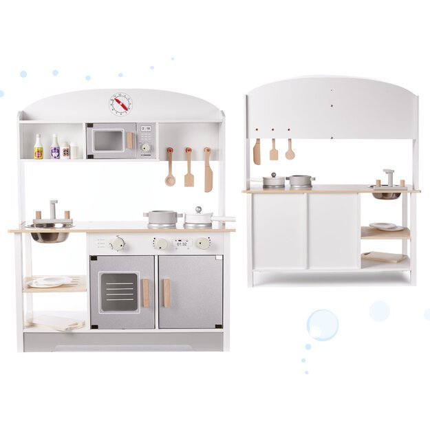Vaikiška medinė virtuvėlė su priedais MDF MODERN CLASSIC