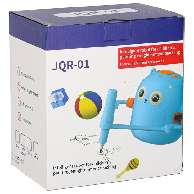 Edukacinis robotas interaktyvus mokymasis pie&scaron;ti ra&scaron;ymo fiche rinkinys žymekliai mėlyni