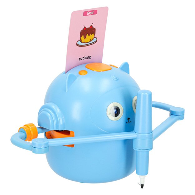 Edukacinis robotas interaktyvus mokymasis pie&scaron;ti ra&scaron;ymo fiche rinkinys žymekliai mėlyni