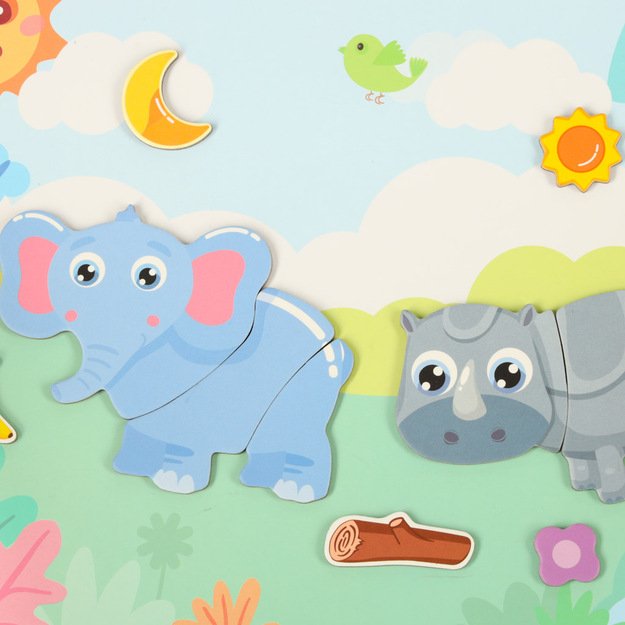 Magnetinė dėlionė safario gyvūnai 47el.