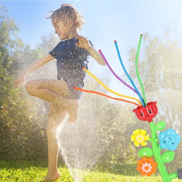 Vandens purk&scaron;tuvų fontanas vaikams gėlių