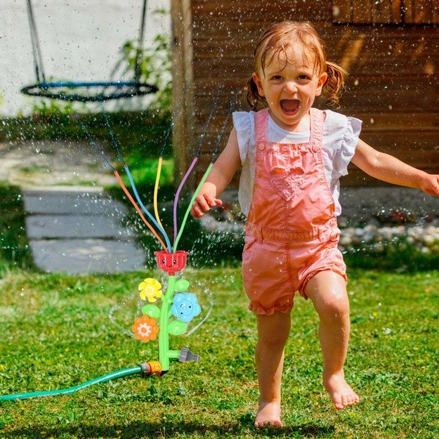 Vandens purk&scaron;tuvų fontanas vaikams gėlių
