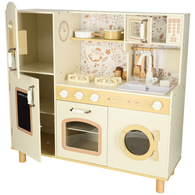 Vaikų virtuvės medinis vandens čiaupas su garsais ir &scaron;viesomis 90 cm