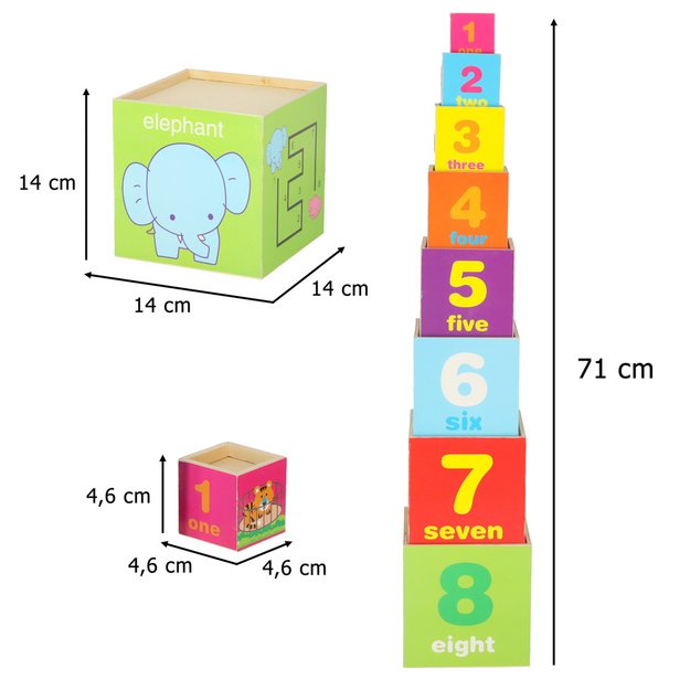 Mokomasis medinis bok&scaron;tas rū&scaron;iuoklis formų mokymasis skaičiuoti 71cm XXL