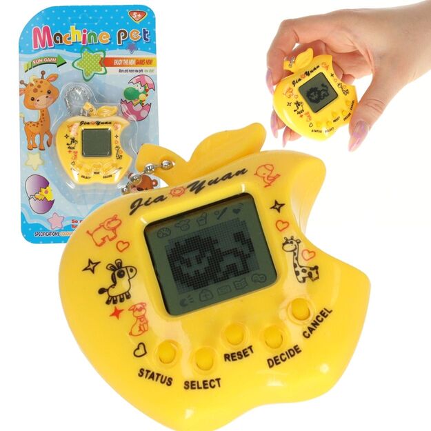 Žaislinis Tamagotchi elektroninis žaidimas obuolys geltonas