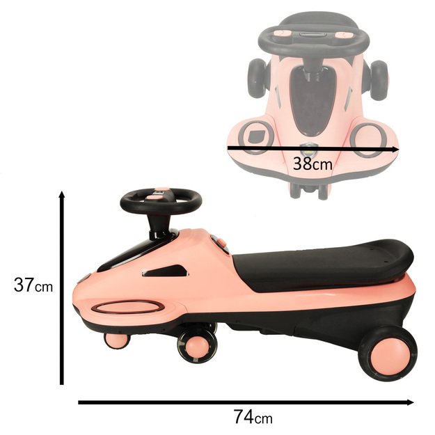 Gravity ride šviečiantys LED ratukai su grojančia muzika paspirtukas 74cm rožinės/juodos spalvos ne daugiau kaip 100kg
