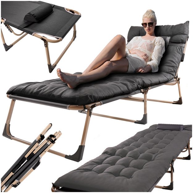  Tourist Field  sulankstoma lova  Business  193 cm tamsiai pilka