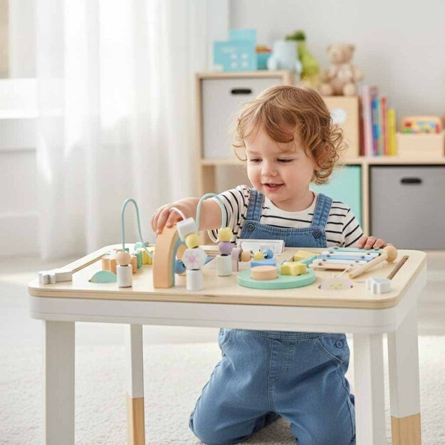 LULILO montessori manipuliacinis stalas rožinės spalvos