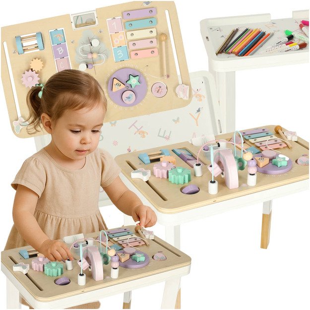 LULILO montessori manipuliacinis stalas rožinės spalvos