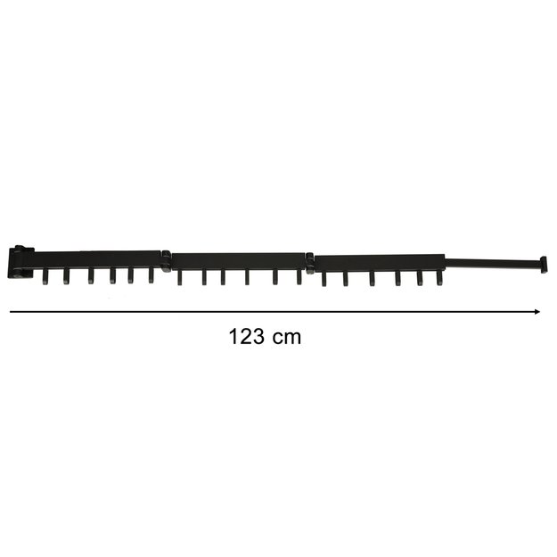 Teleskopinė prailginama sieninė pakaba 114 cm juoda