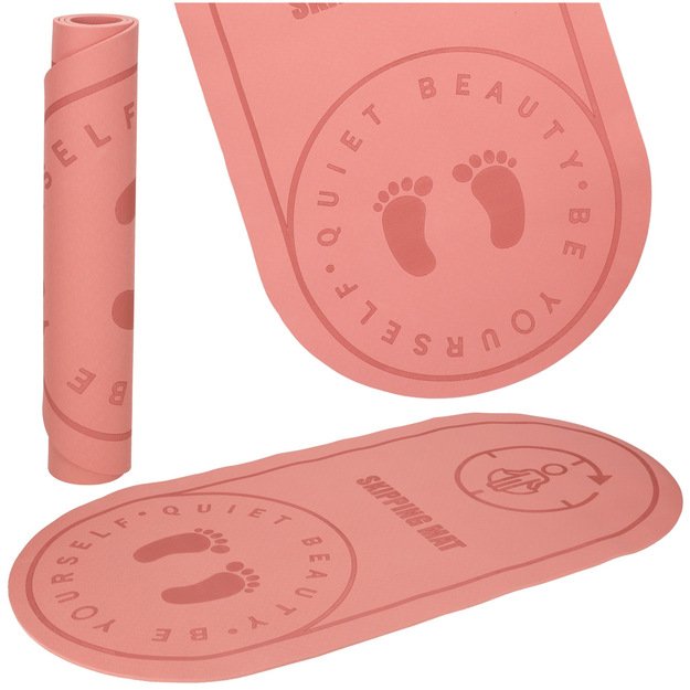 Jogos &scaron;okinėjimo treniruočių kilimėlis garso izoliacija, neslystantis 127x63x0,6 cm rožinis