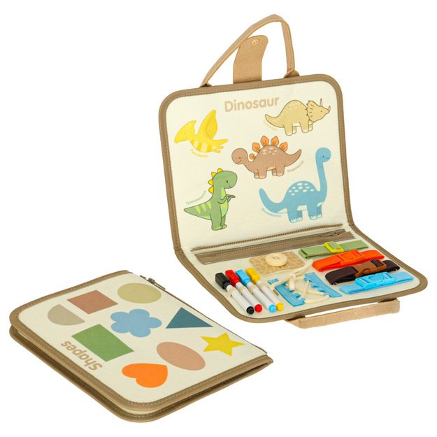 Sensorinė sensorinė montessori manipuliacinė lenta dinozaurų dėklas 3