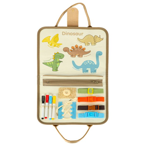 Sensorinė sensorinė montessori manipuliacinė lenta dinozaurų dėklas 4