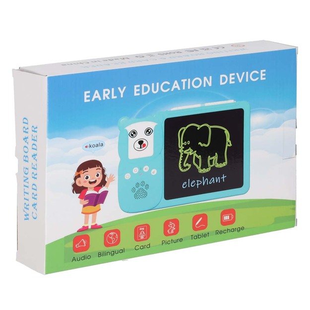 Anglų kalbos žodyno mokymosi kortelių skaitymo kortelė flipchart blue