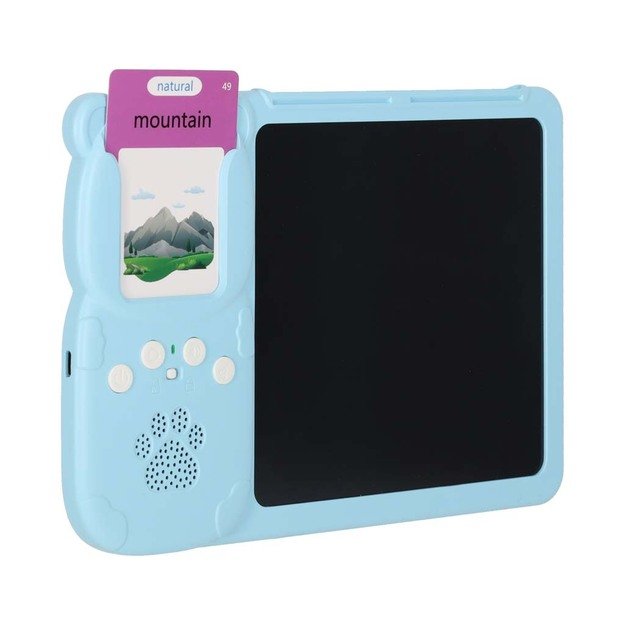 Anglų kalbos žodyno mokymosi kortelių skaitymo kortelė flipchart blue