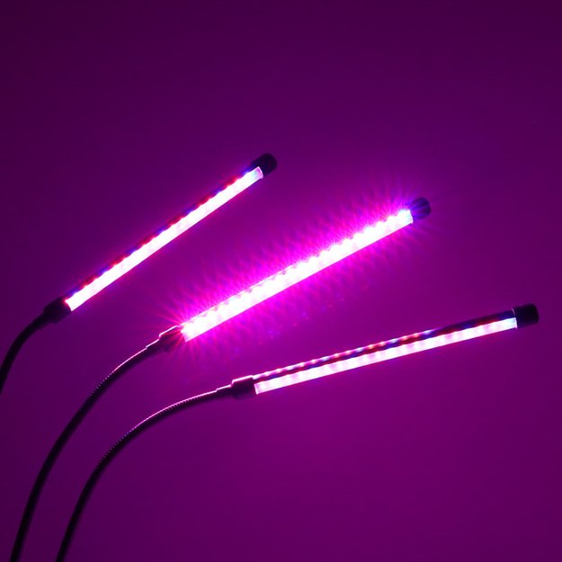 LED augalų augimo lempos skydelis su 3 lemputėmis