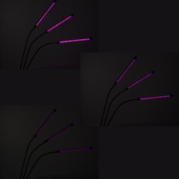 LED augalų augimo lempos skydelis su 3 lemputėmis