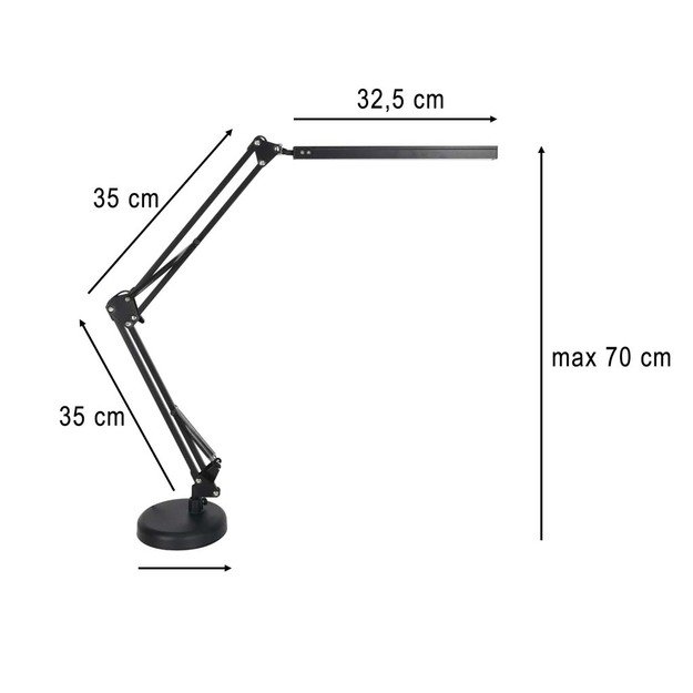 LED stalinis &scaron;viestuvas USB pasukama rankena 2 tvirtinimo būdai