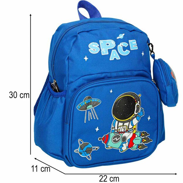 Vaikų darželio mokyklinė kuprinė vaikų astronautas 30x22x11cm