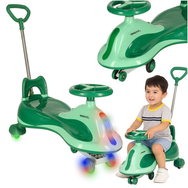 LED Swing FIX S2 gravitacinis paspirtukas su žalia rankena max 100kg