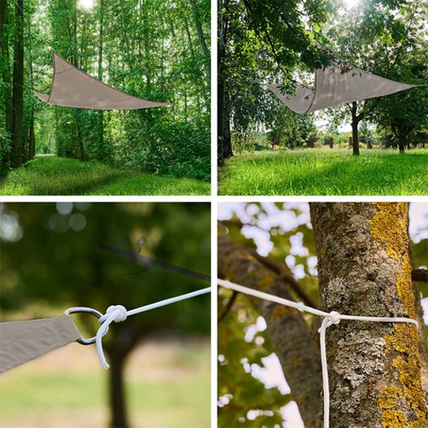 LUARO sodo terasos skėčiai nuo saulės 3x3x3m trikampis pilkas