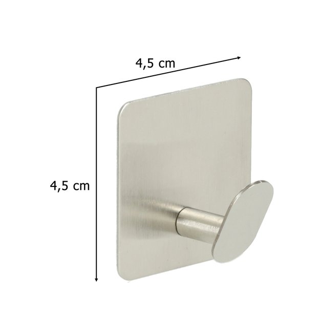 Lipnūs sidabriniai vonios kambario kabliukai ant sienos, 4 dalių rinkinys PROVISIONAL