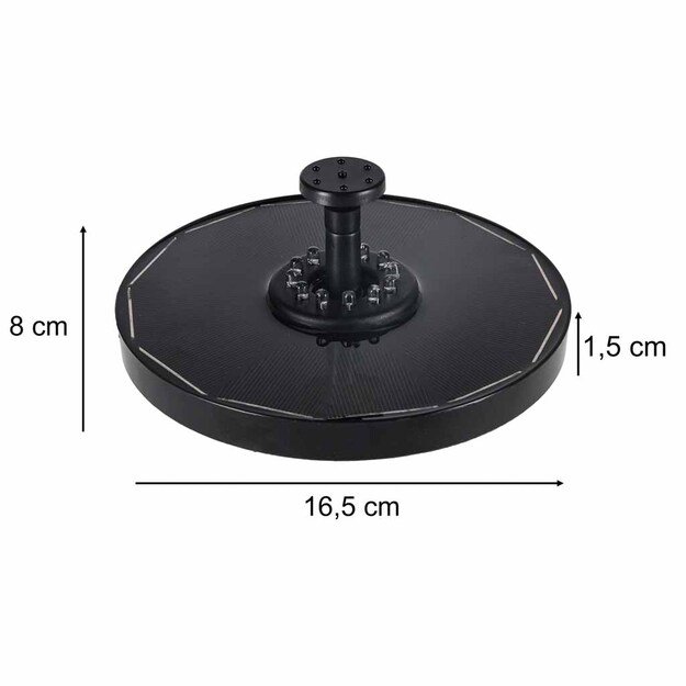 LUARO saulės tvenkinio fontanas sodo plūduriuojantis siurblys LED RGB 16cm