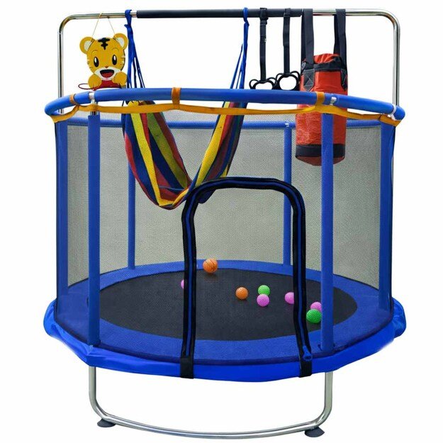 Vaikų batutas sodo kamuolio tinklas krep&scaron;inio kamuolys 155cm mėlynas