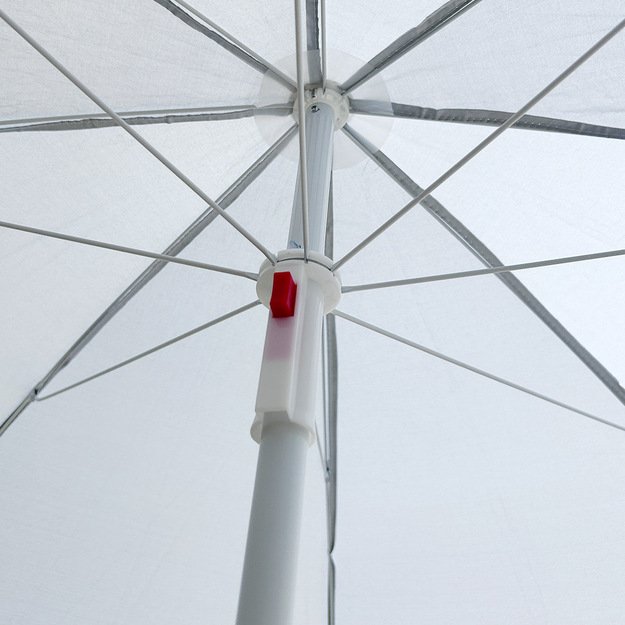 Paplūdimio skėtis reguliuojamas laužomas UV spindulių sulankstomas 150 cm pilkas