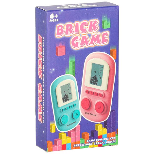 Elektroninis arkadinis žaidimas mini konsolė ne&scaron;iojamas ki&scaron;eninis tetris geltonas