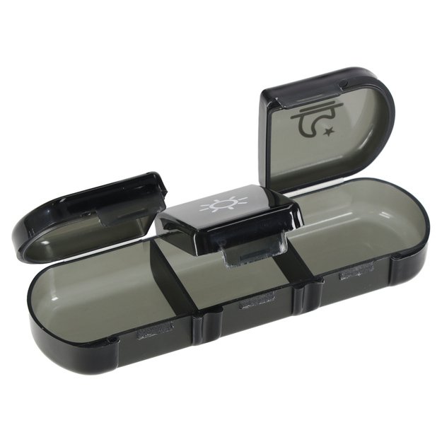 Vaistų tablečių organizatoriaus konteineris juodas