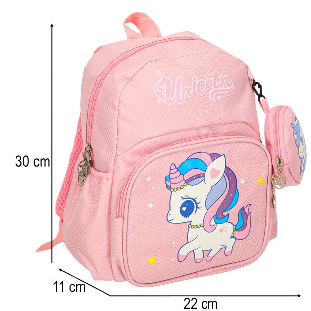 Vaikų darželio mokyklinė kuprinė vaikams vienaragis 30x22x11cm